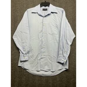 GiorGio Brutini Long Sleeve Button Up Shirt Men Medium‎ Blue Solid Pocket.